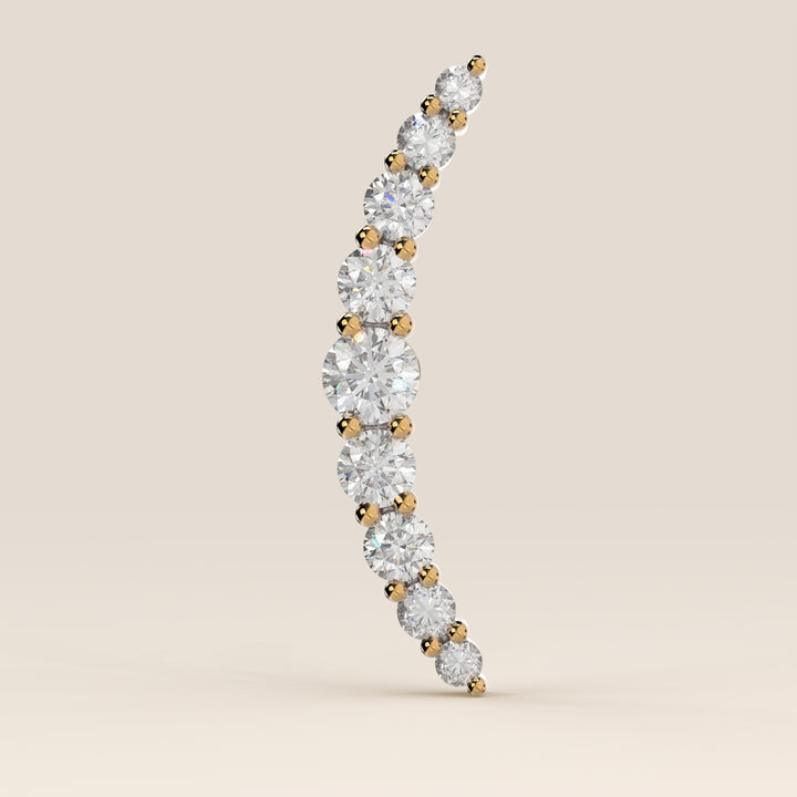 Celestial Curve Big Lab Grown Diamond Piercing