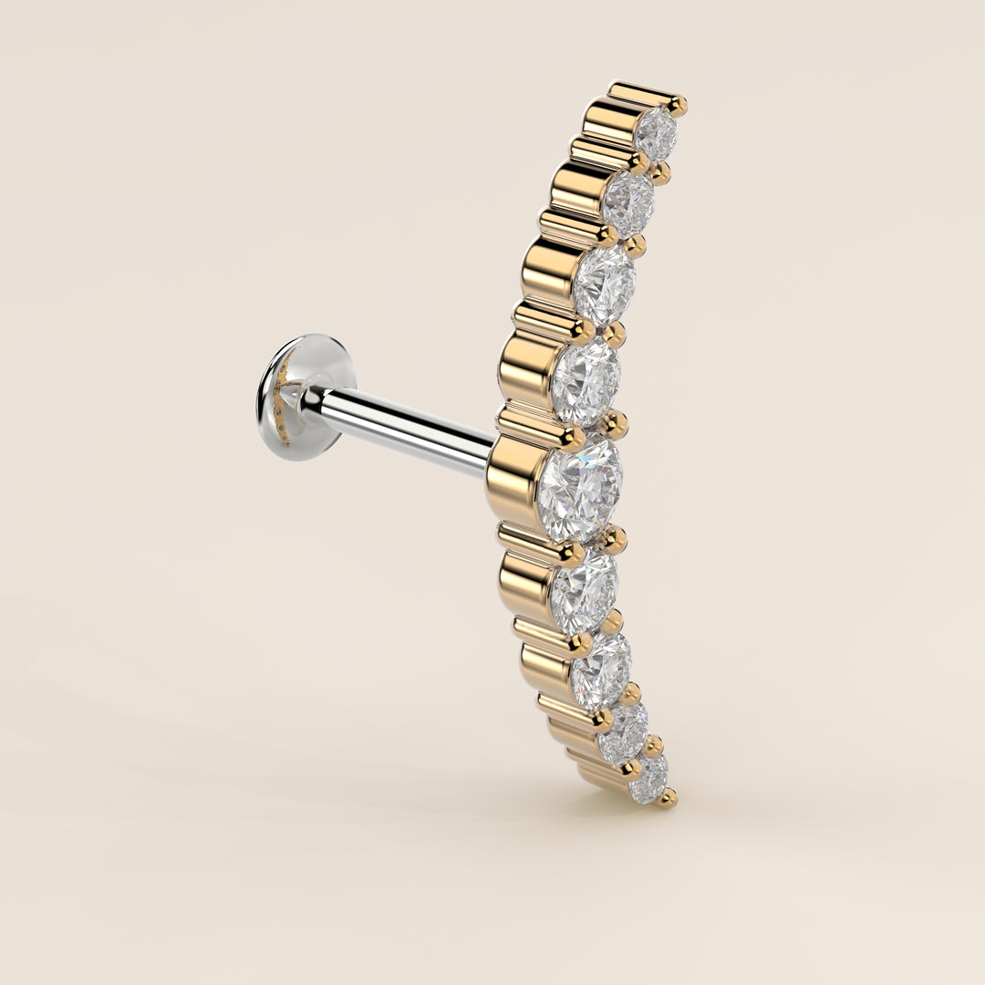 Celestial Curve Big Lab Grown Diamond Piercing