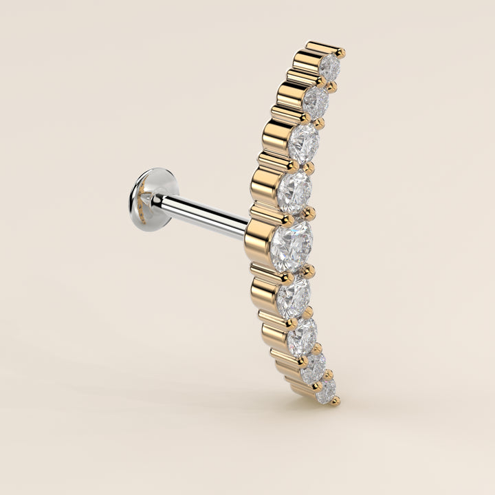 Celestial Curve Big Lab Grown Diamond Piercing