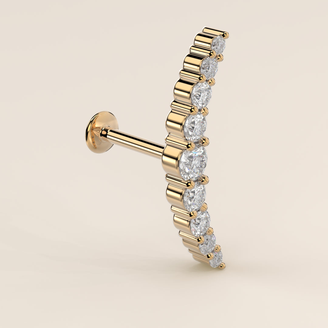 Celestial Curve Big Lab Grown Diamond Piercing
