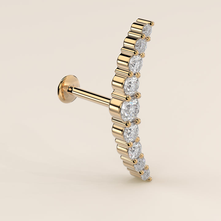 Celestial Curve Big Lab Grown Diamond Piercing