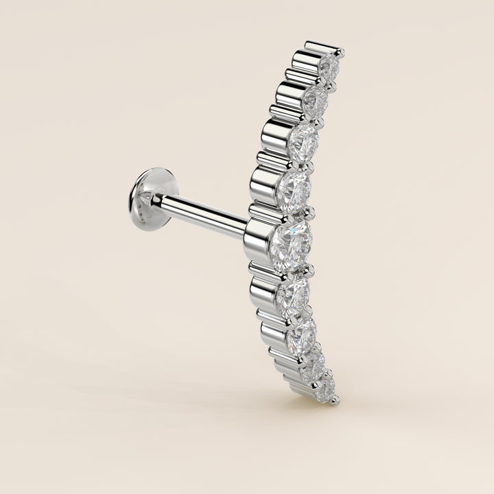 Celestial Curve Big Lab Grown Diamond Piercing