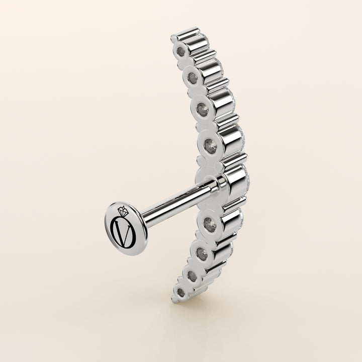 Celestial Curve Big Lab Grown Diamond Piercing