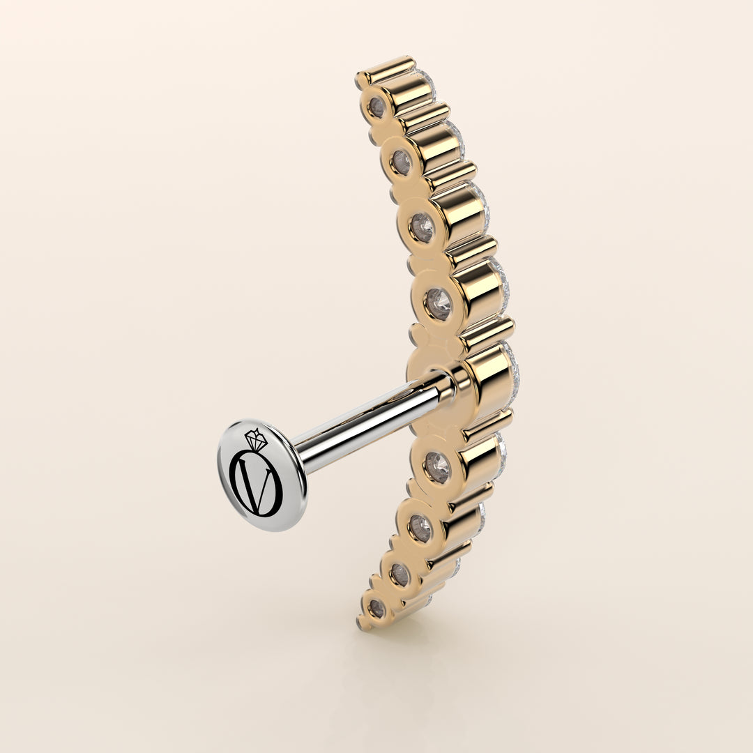 Celestial Curve Big Lab Grown Diamond Piercing