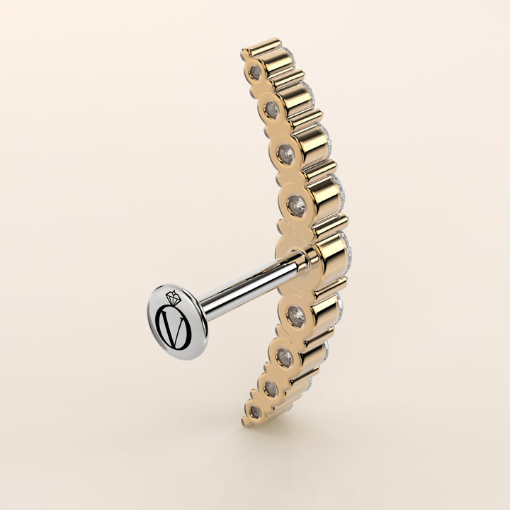 Celestial Curve Big Lab Grown Diamond Piercing
