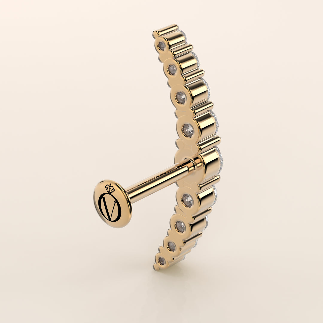 Celestial Curve Big Lab Grown Diamond Piercing