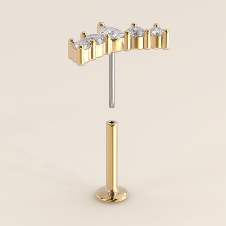 Celestial Pear and Round Curve Lab Grown Diamond Piercing