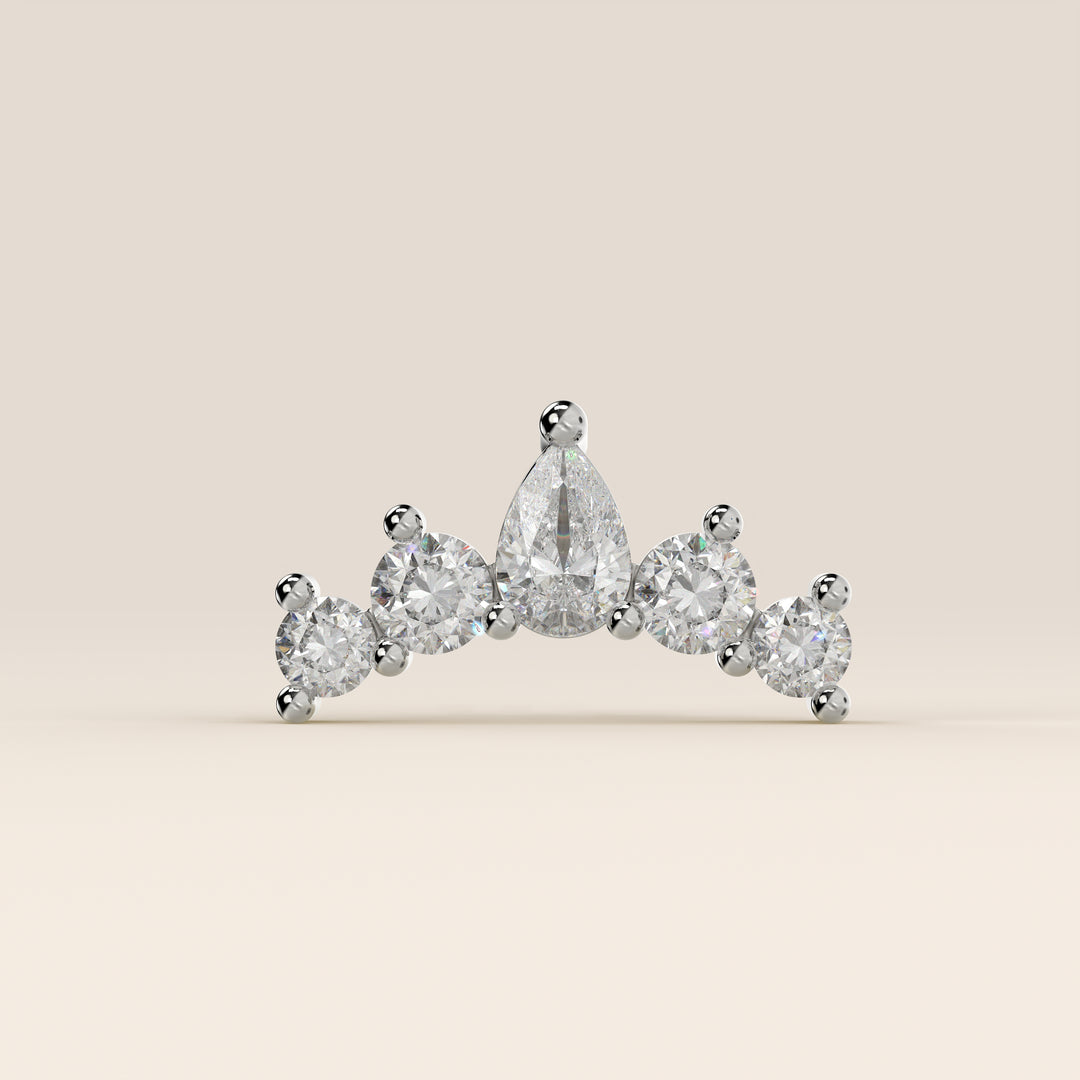 Celestial Pear and Round Curve Lab Grown Diamond Piercing