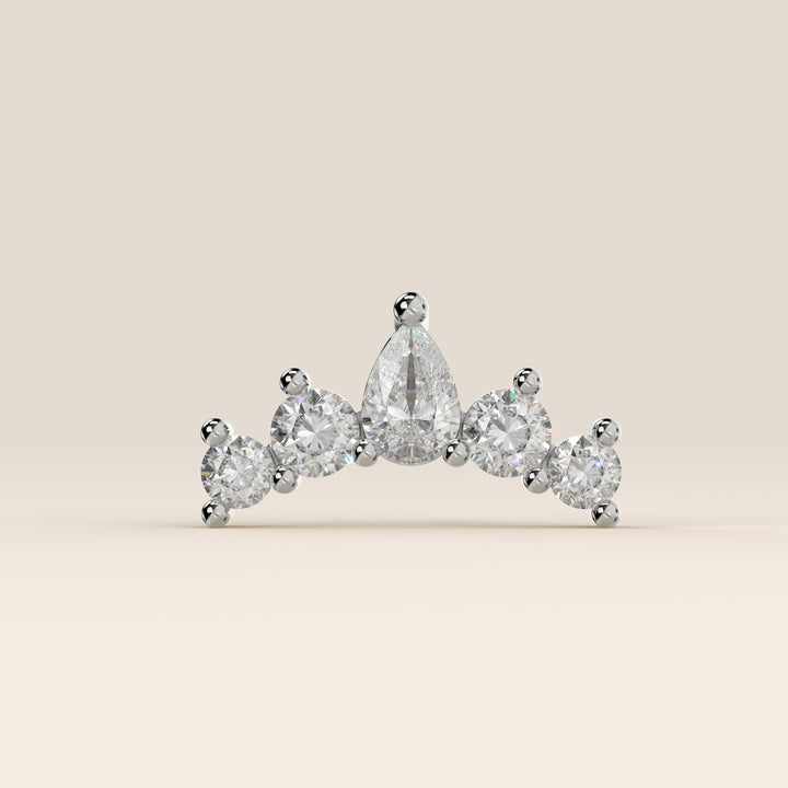 Celestial Pear and Round Curve Lab Grown Diamond Piercing