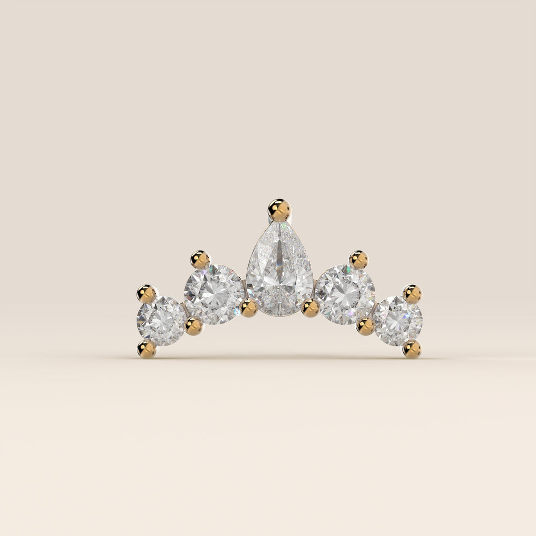 Celestial Pear and Round Curve Lab Grown Diamond Piercing