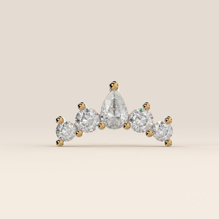 Celestial Pear and Round Curve Lab Grown Diamond Piercing