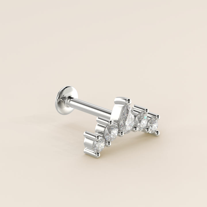 Celestial Pear and Round Curve Lab Grown Diamond Piercing