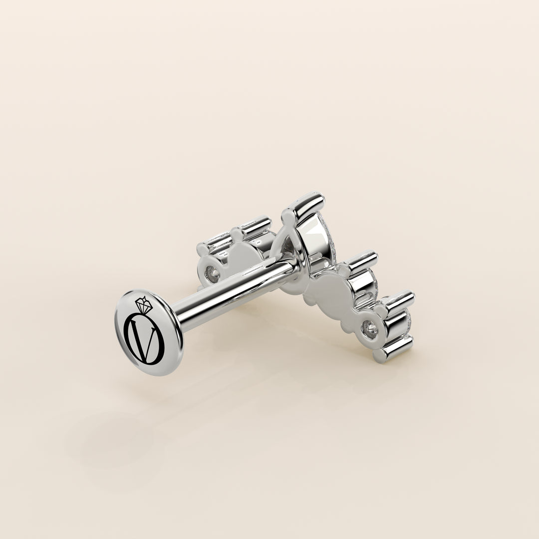 Celestial Pear and Round Curve Lab Grown Diamond Piercing