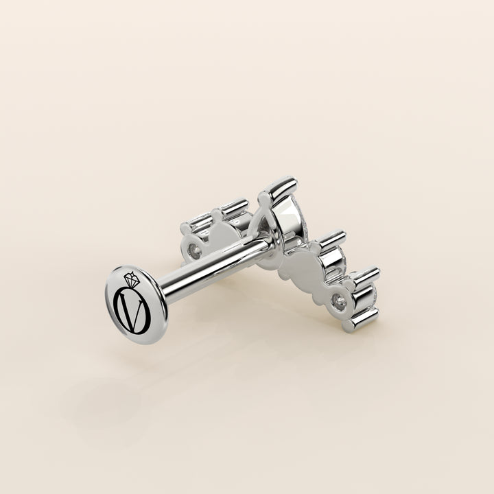 Celestial Pear and Round Curve Lab Grown Diamond Piercing