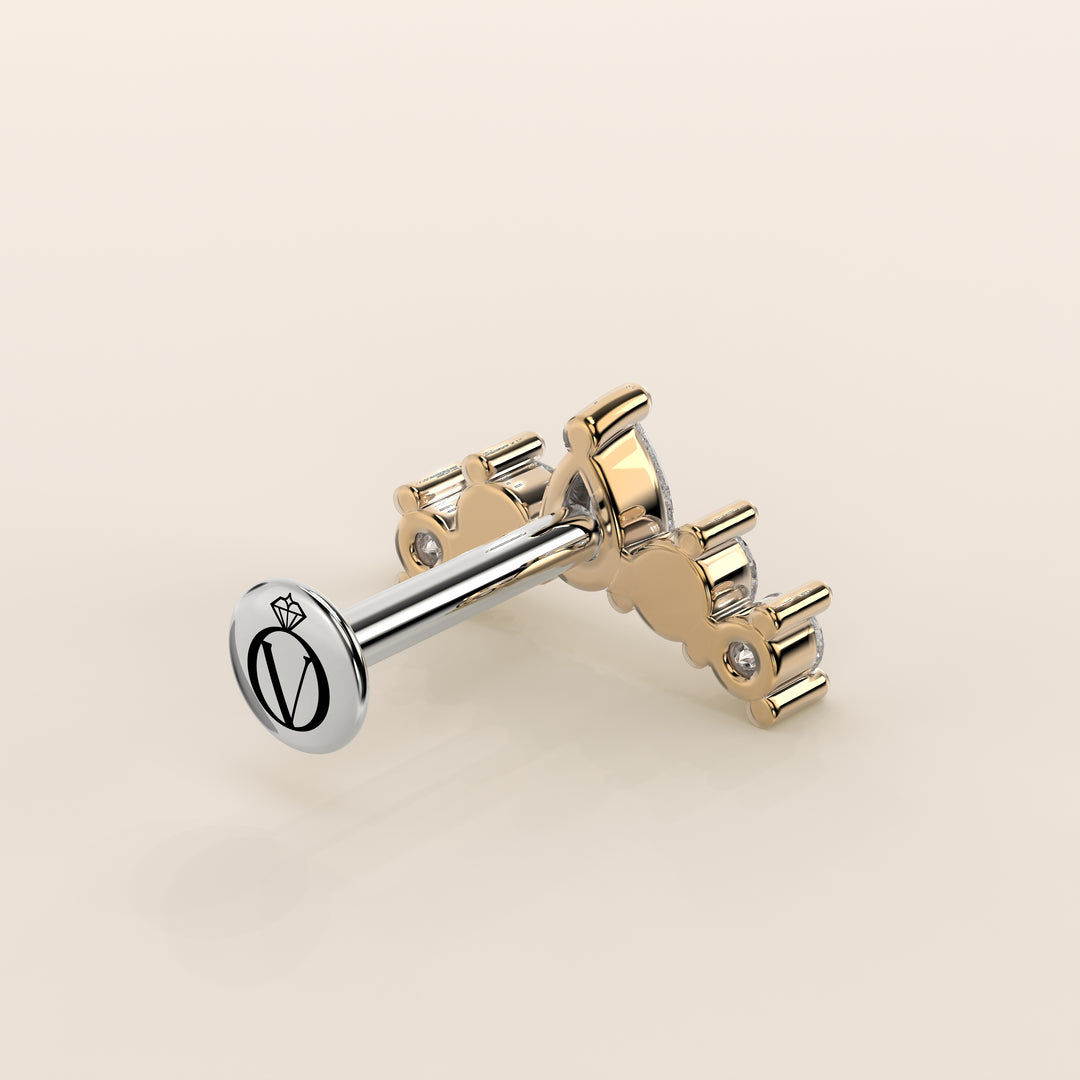 Celestial Pear and Round Curve Lab Grown Diamond Piercing