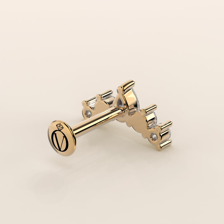 Celestial Pear and Round Curve Lab Grown Diamond Piercing