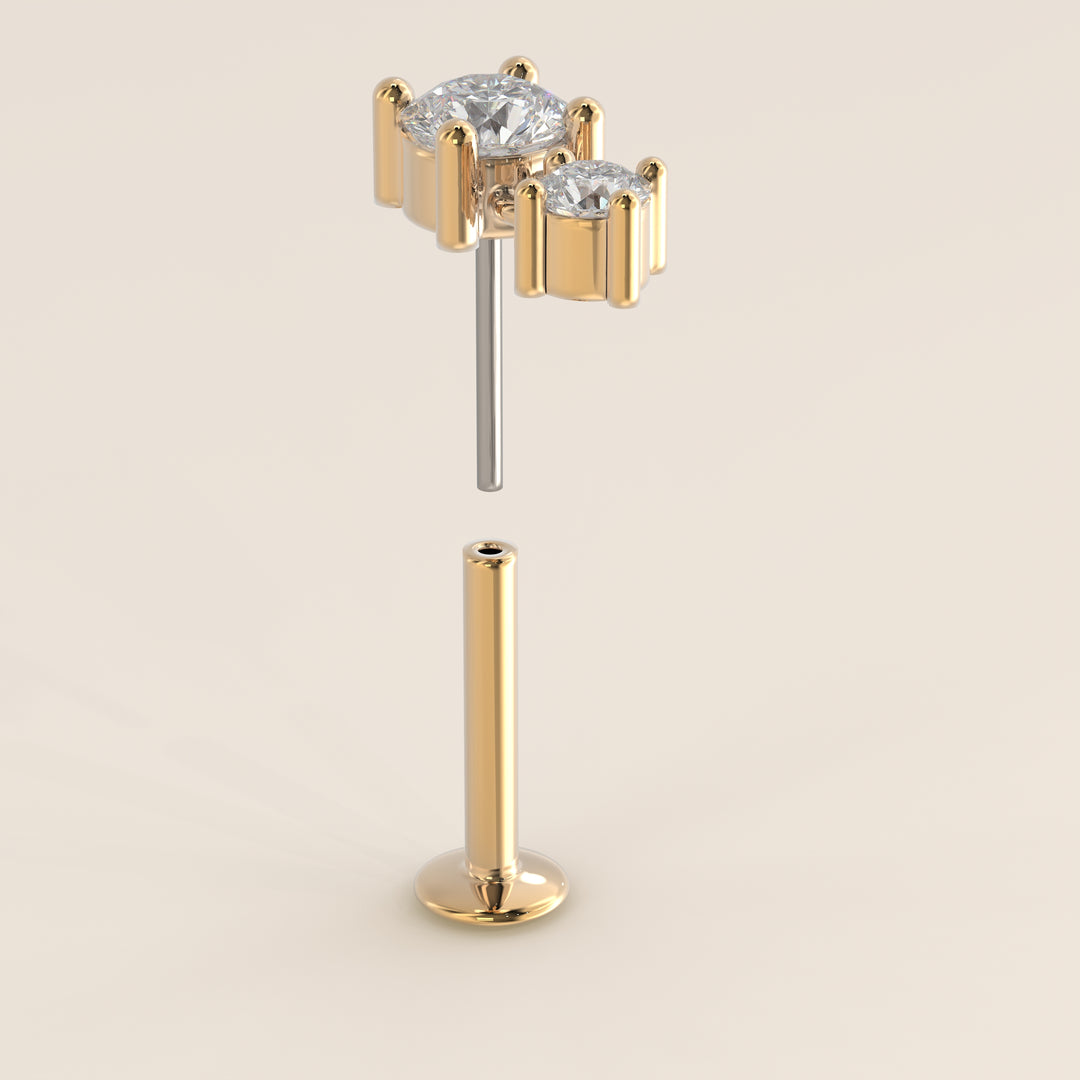 Cascade Round Pendant Medium Lab Grown Diamond Piercing