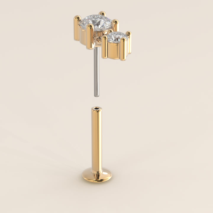 Cascade Round Pendant Medium Lab Grown Diamond Piercing