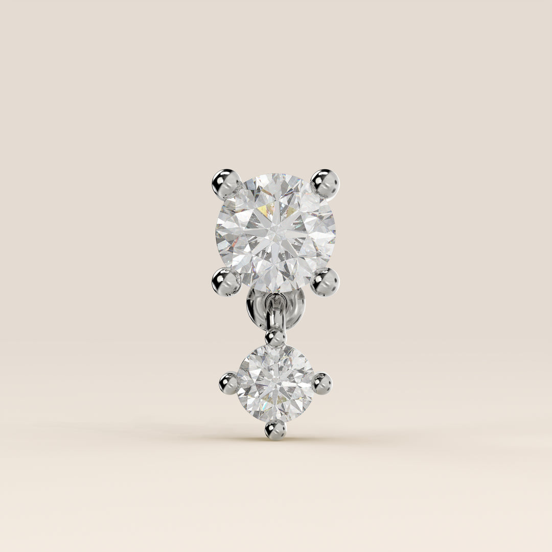 Cascade Round Pendant Medium Lab Grown Diamond Piercing