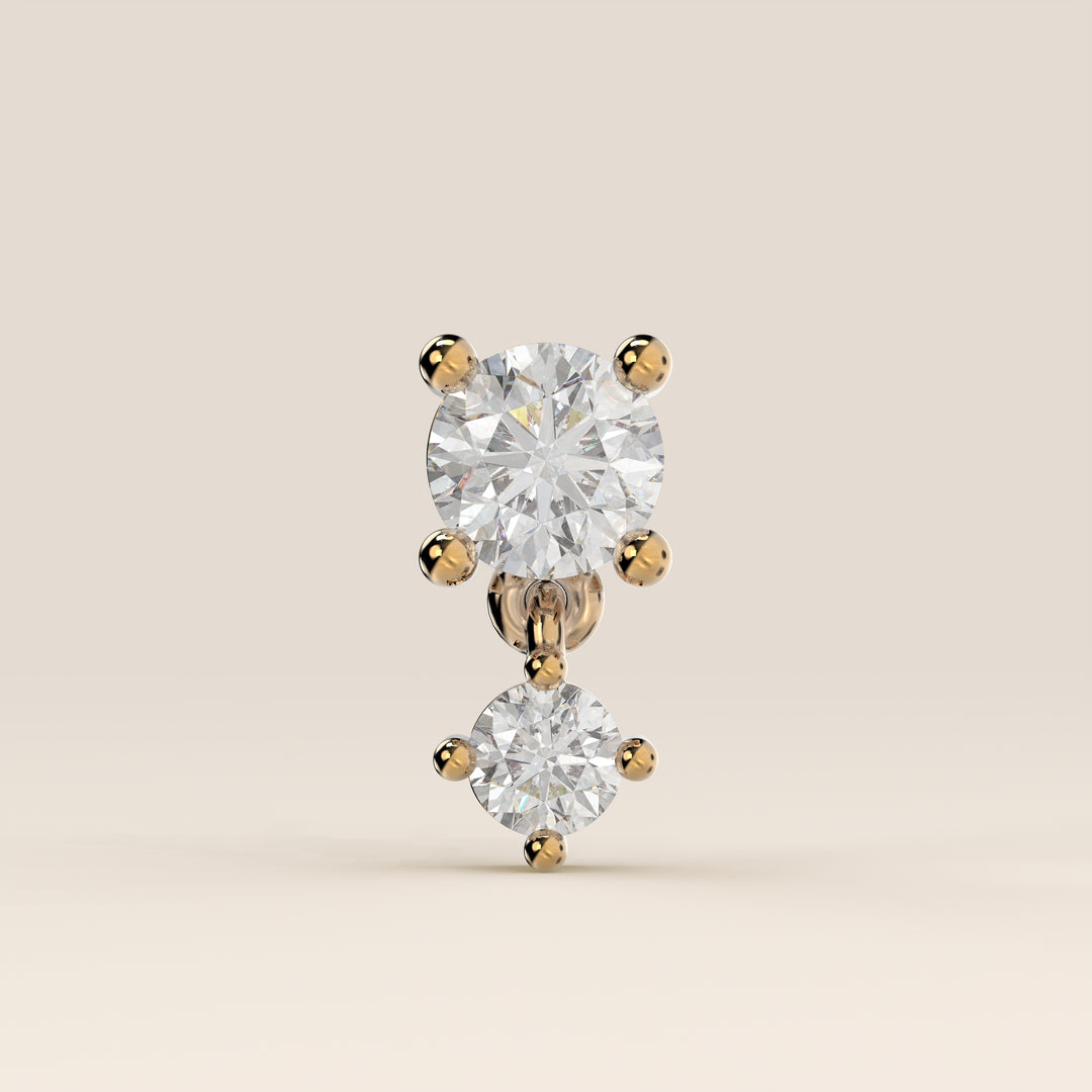 Cascade Round Pendant Medium Lab Grown Diamond Piercing