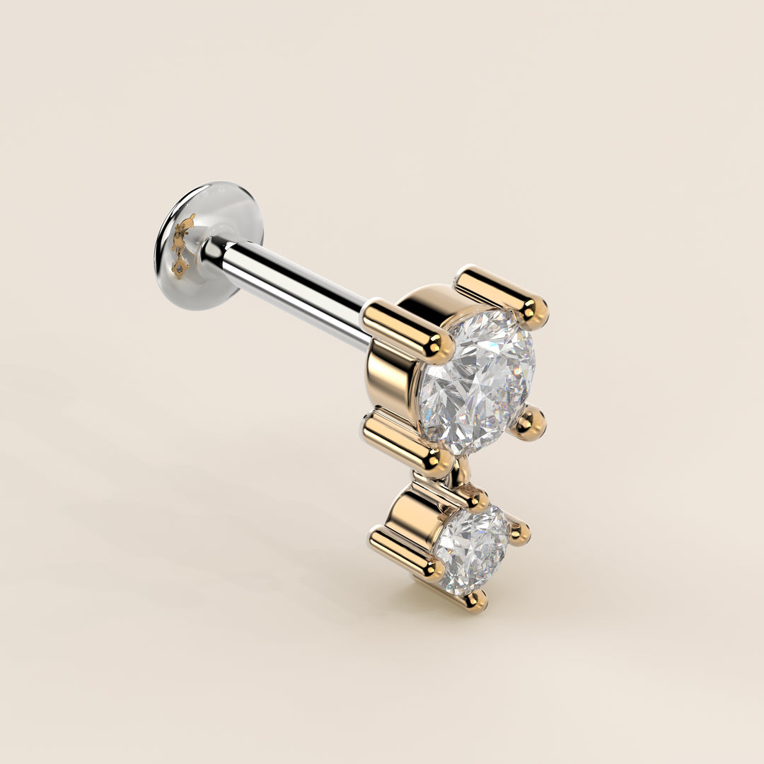 Cascade Round Pendant Medium Lab Grown Diamond Piercing