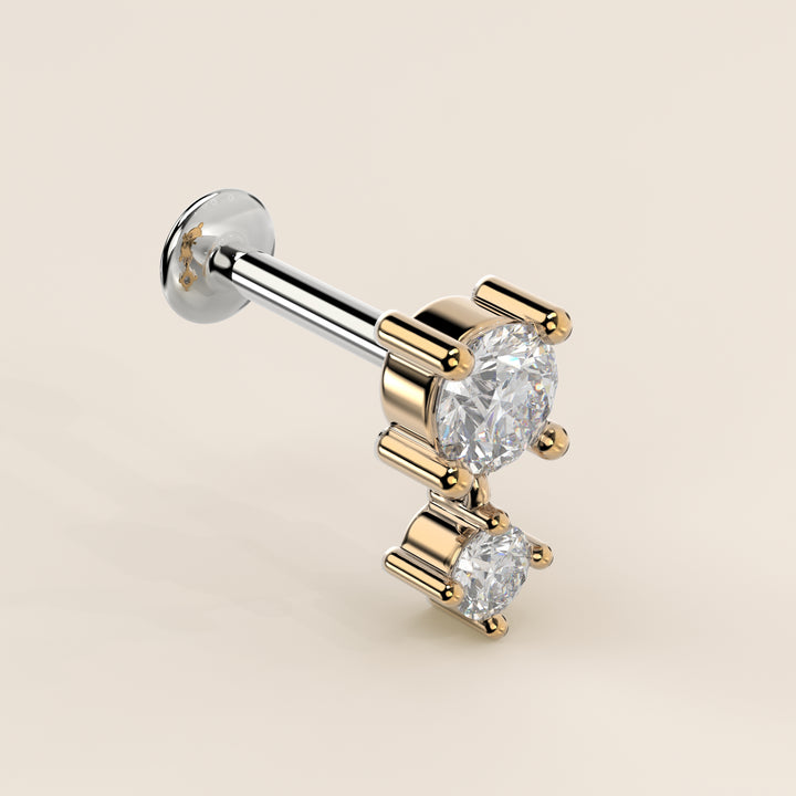 Cascade Round Pendant Medium Lab Grown Diamond Piercing