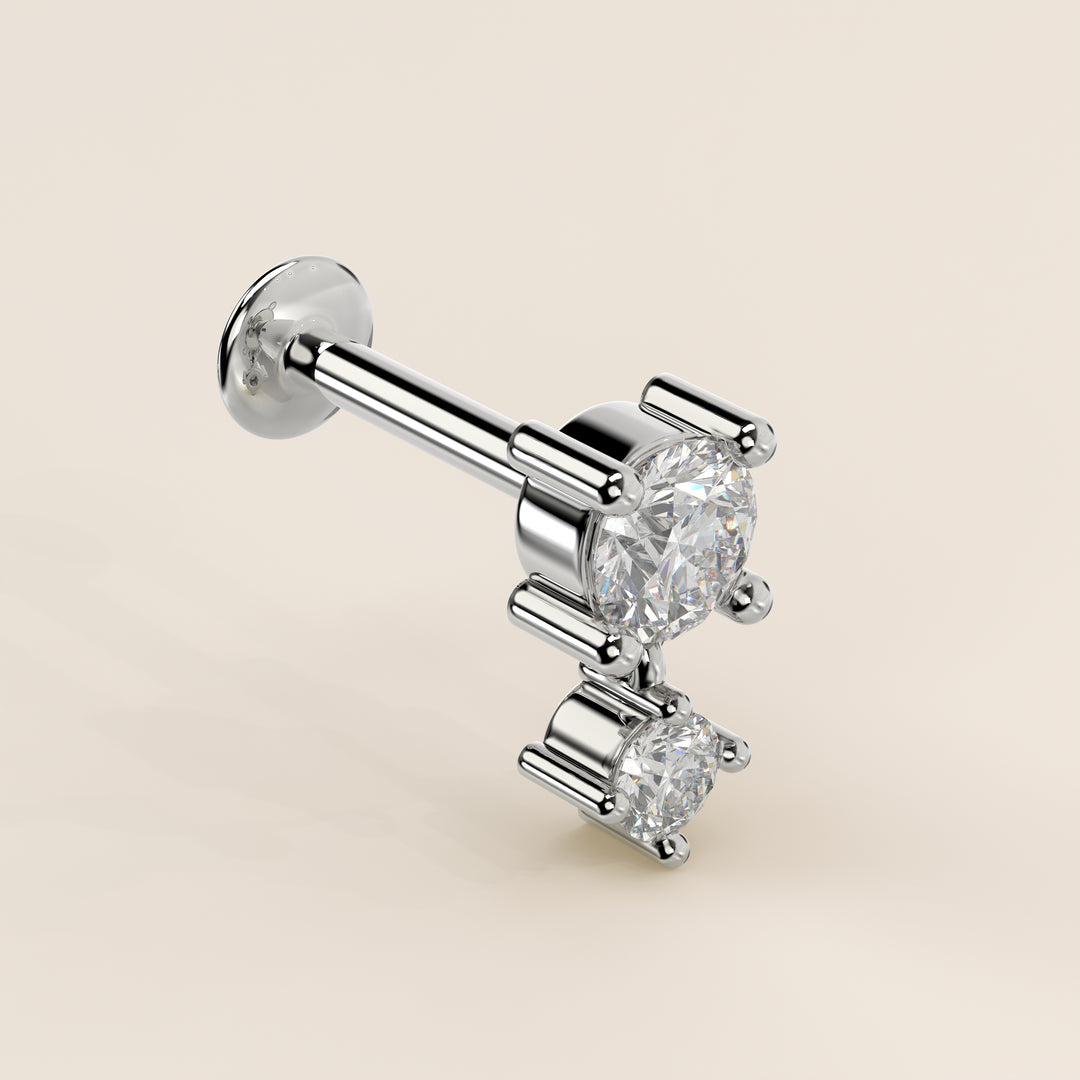 Cascade Round Pendant Medium Lab Grown Diamond Piercing