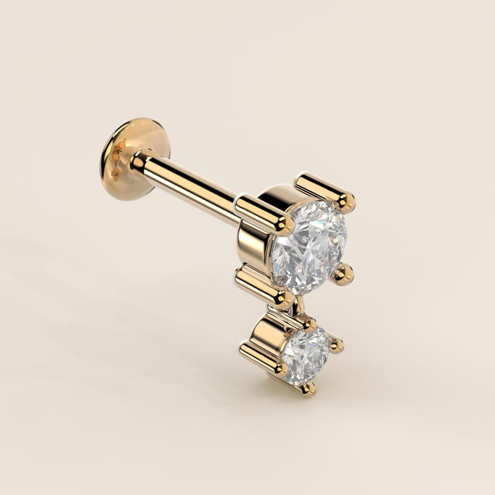 Cascade Round Pendant Medium Lab Grown Diamond Piercing