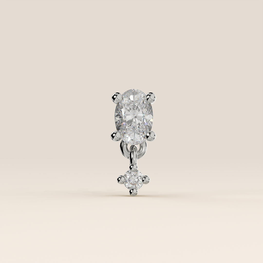 Cascade Oval Round Pendant Small Lab Grown Diamond Piercing