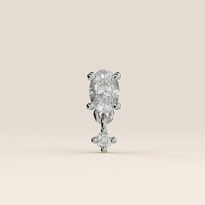 Cascade Oval Round Pendant Small Lab Grown Diamond Piercing