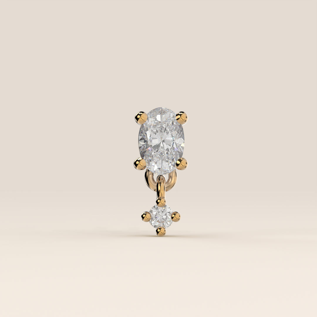 Cascade Oval Round Pendant Small Lab Grown Diamond Piercing