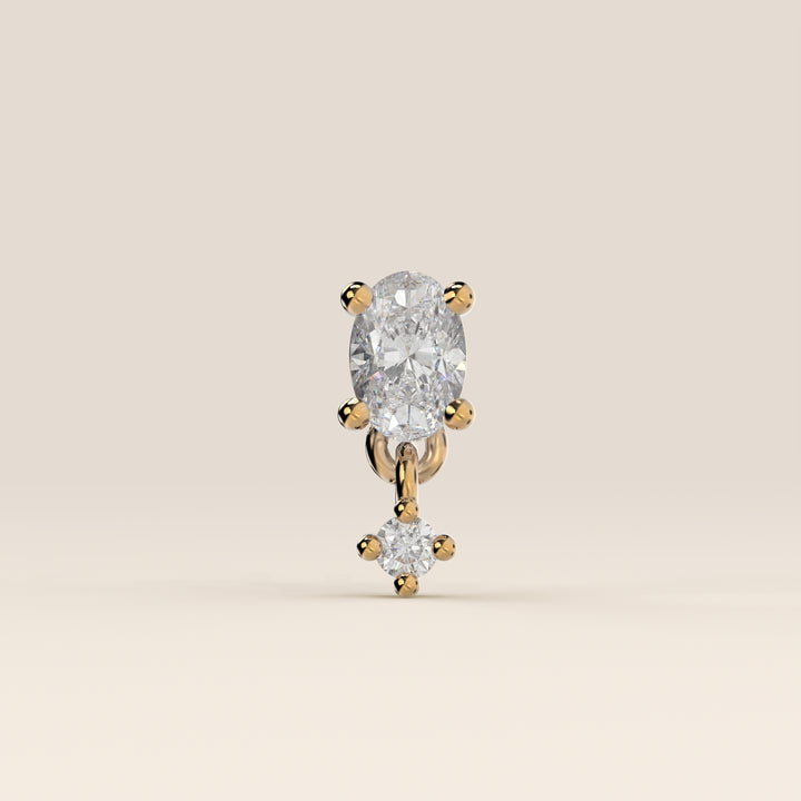 Cascade Oval Round Pendant Small Lab Grown Diamond Piercing