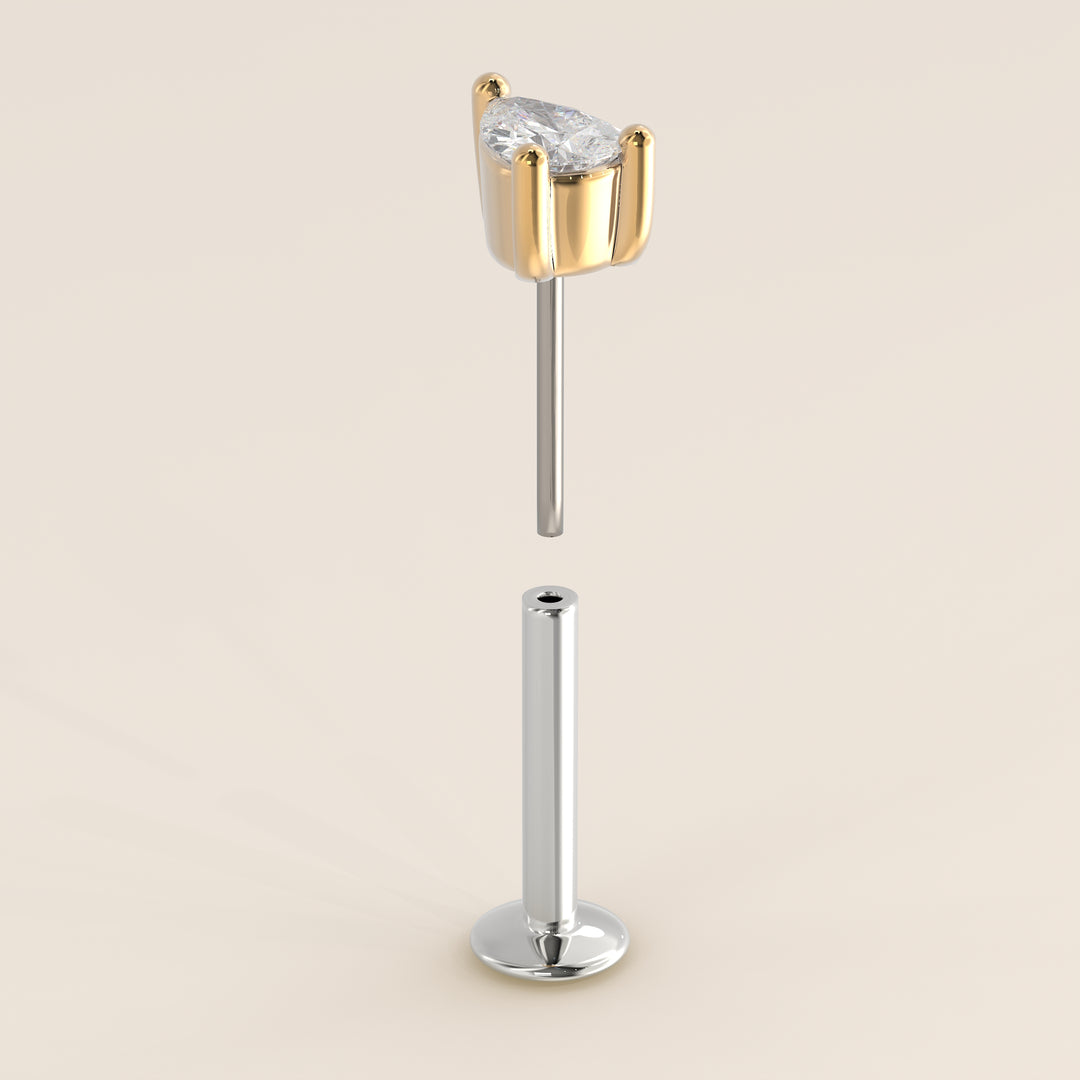 Signature Pear Lab Grown Diamond Piercing