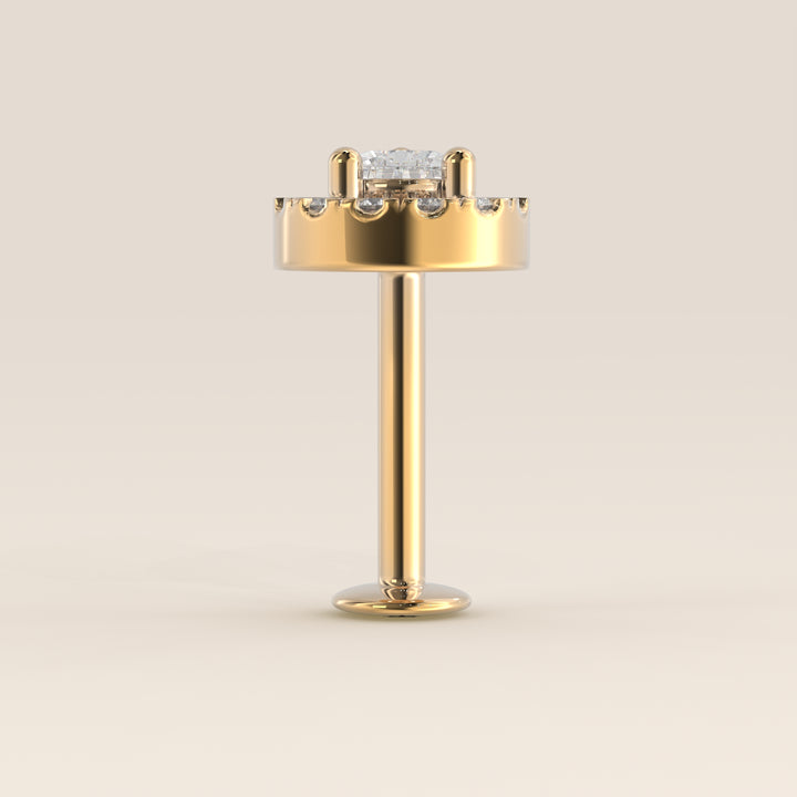 Aura Pear Lab Grown Diamond Halo Piercing