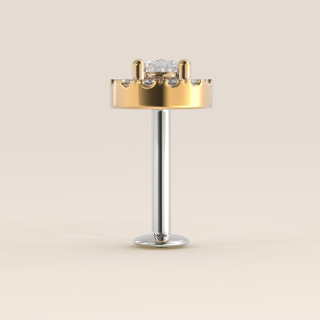 Aura Pear Lab Grown Diamond Halo Piercing