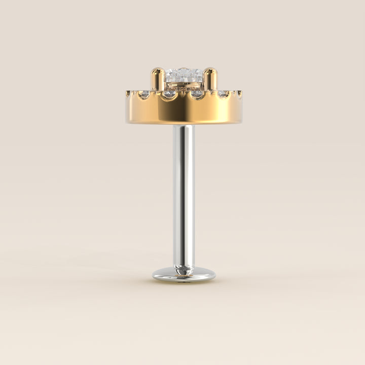 Aura Pear Lab Grown Diamond Halo Piercing