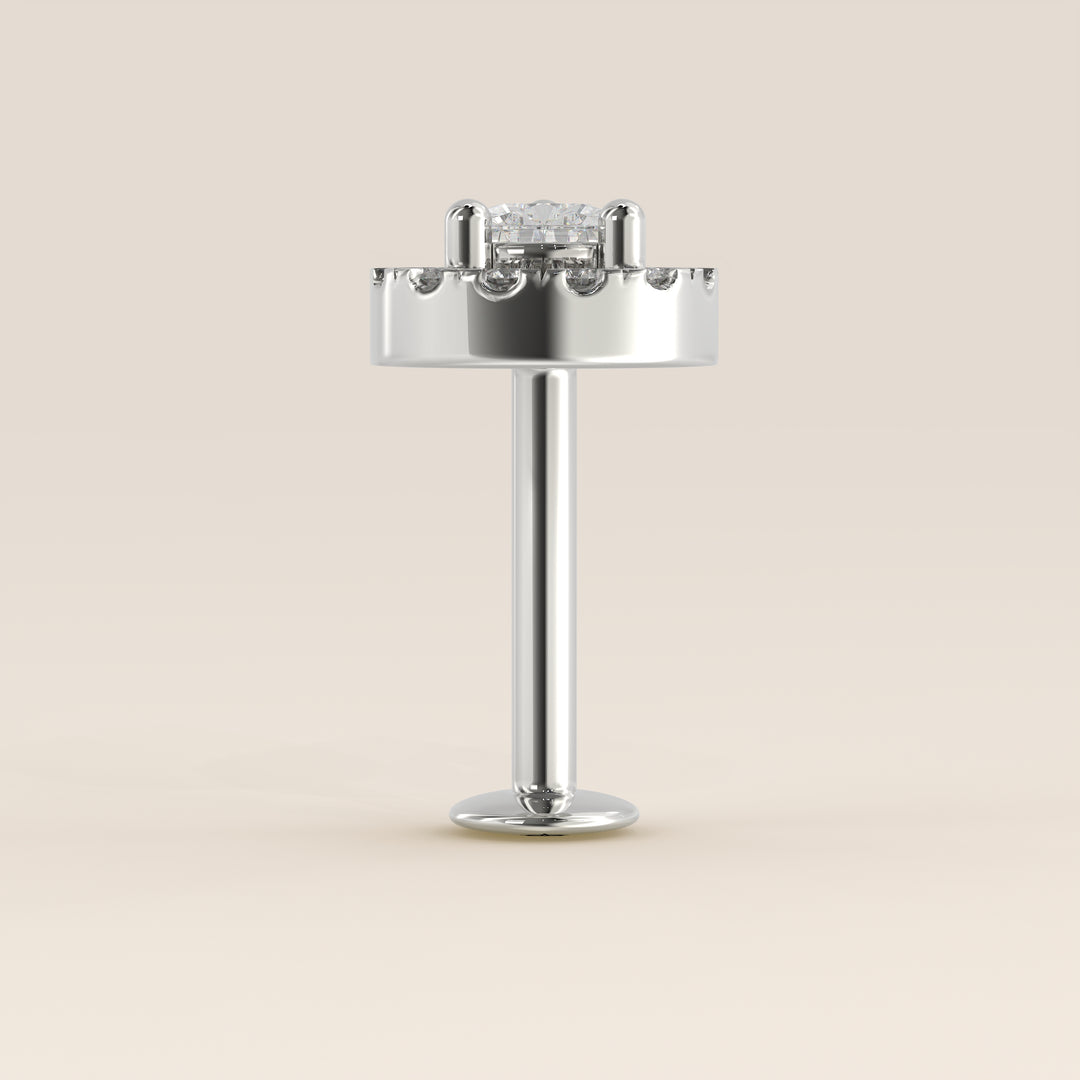 Aura Pear Lab Grown Diamond Halo Piercing