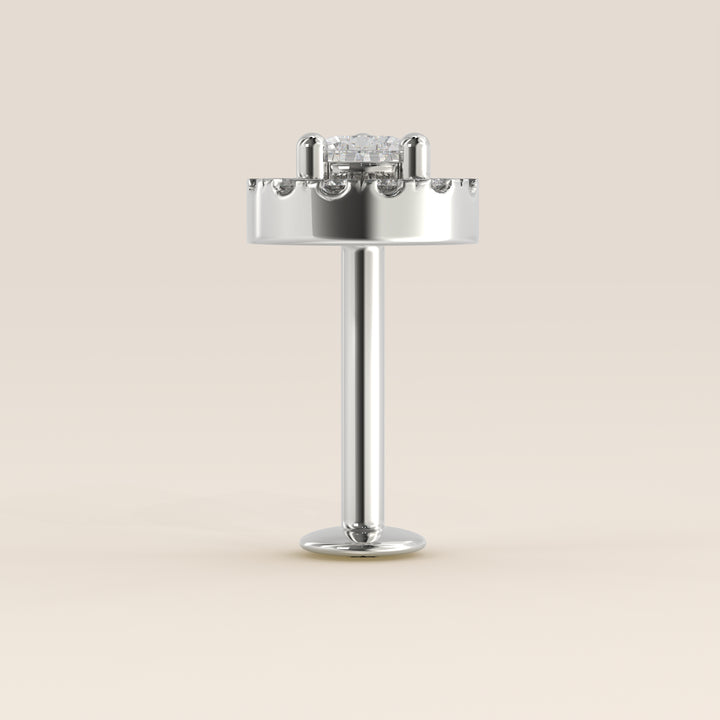 Aura Pear Lab Grown Diamond Halo Piercing