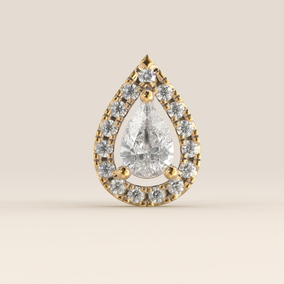 Aura Pear Lab Grown Diamond Halo Piercing