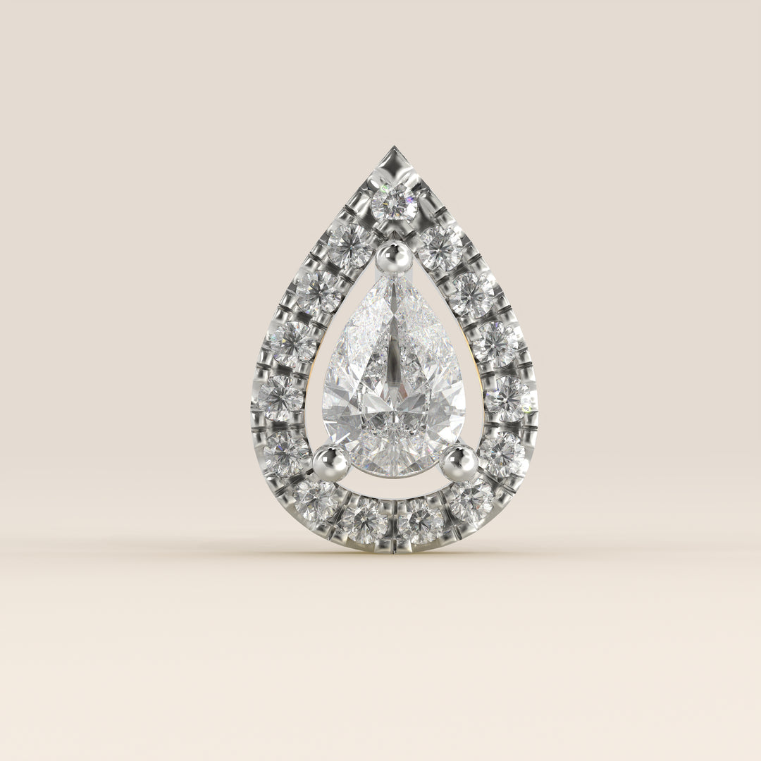 Aura Pear Lab Grown Diamond Halo Piercing