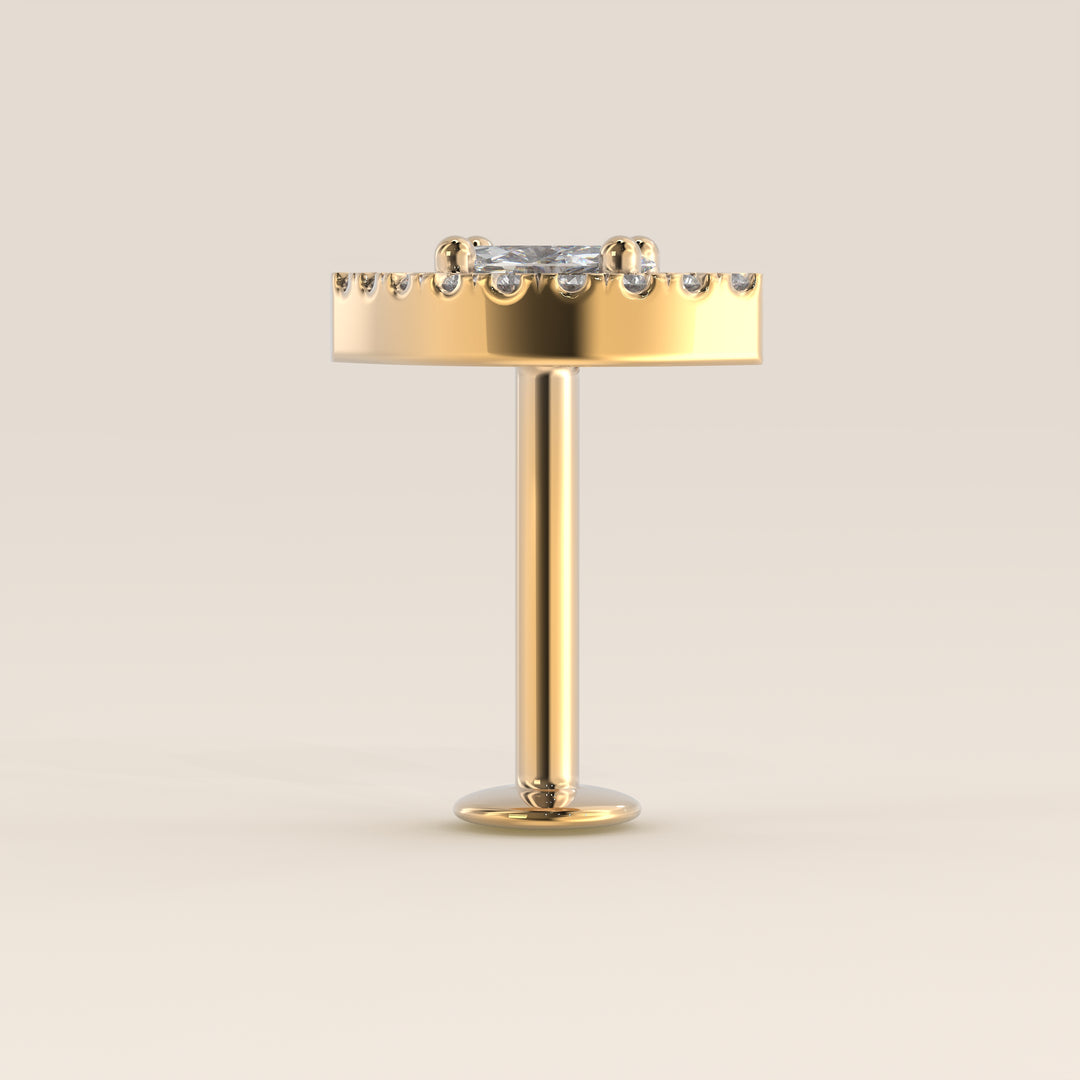 Aura Marquise Lab Grown Diamond Halo Piercing