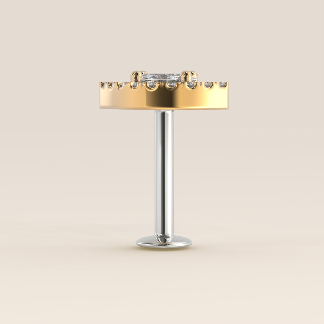 Aura Marquise Lab Grown Diamond Halo Piercing