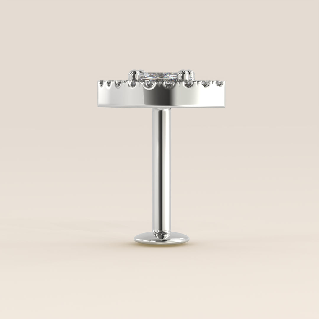 Aura Marquise Lab Grown Diamond Halo Piercing