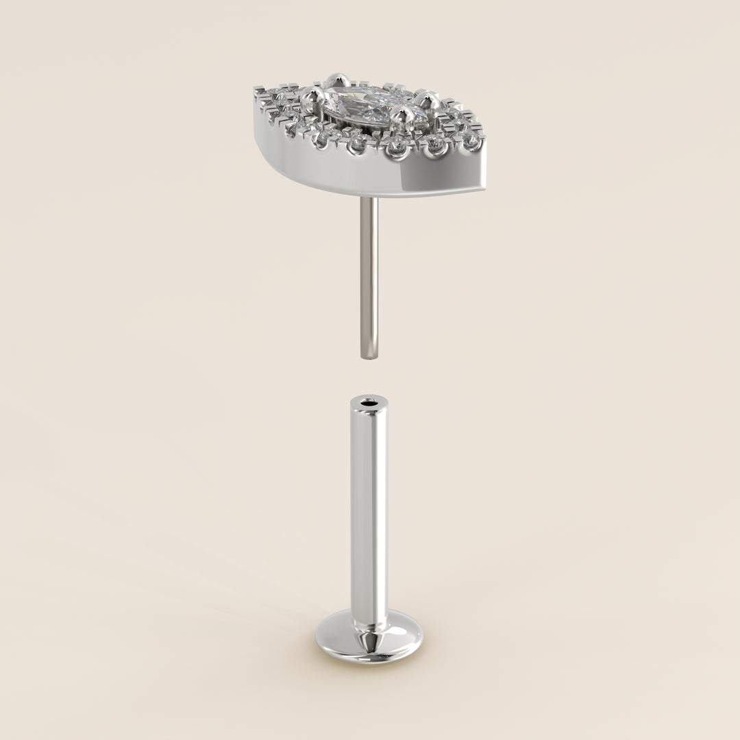 Aura Marquise Lab Grown Diamond Halo Piercing