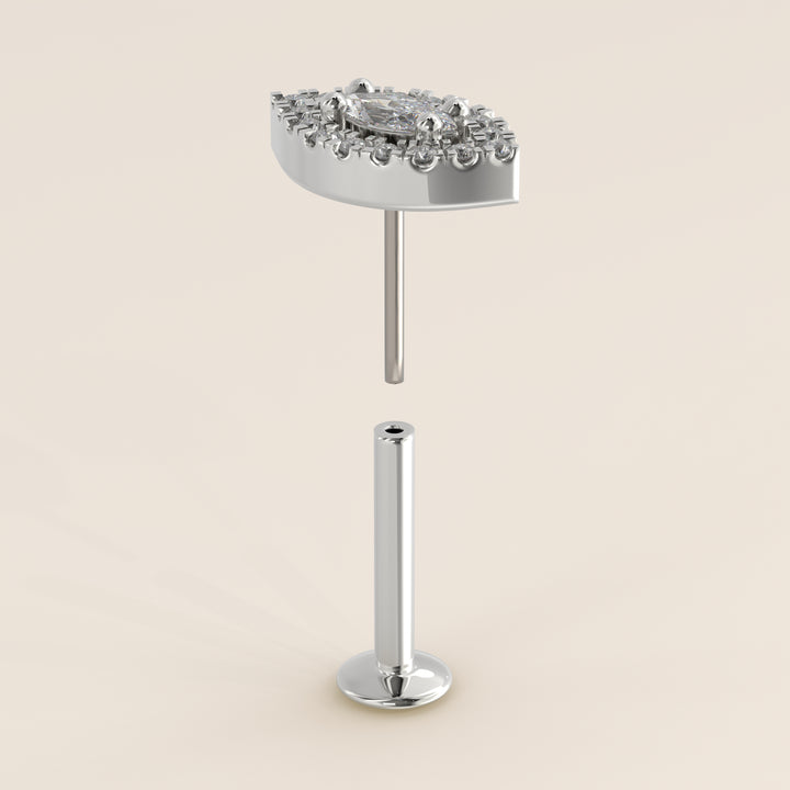 Aura Marquise Lab Grown Diamond Halo Piercing