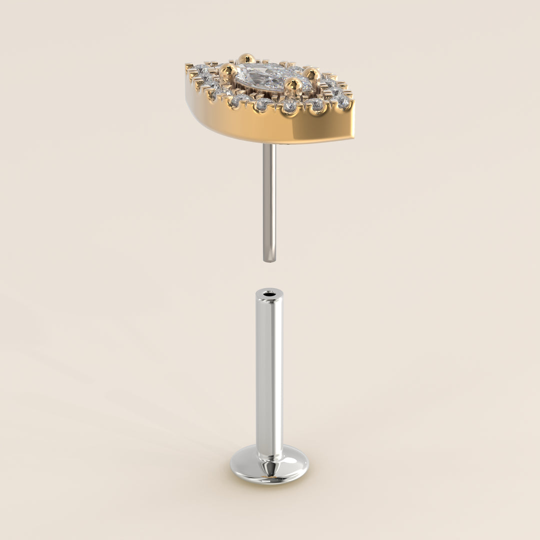Aura Marquise Lab Grown Diamond Halo Piercing