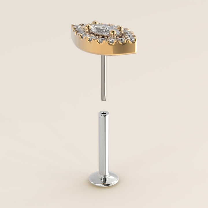 Aura Marquise Lab Grown Diamond Halo Piercing