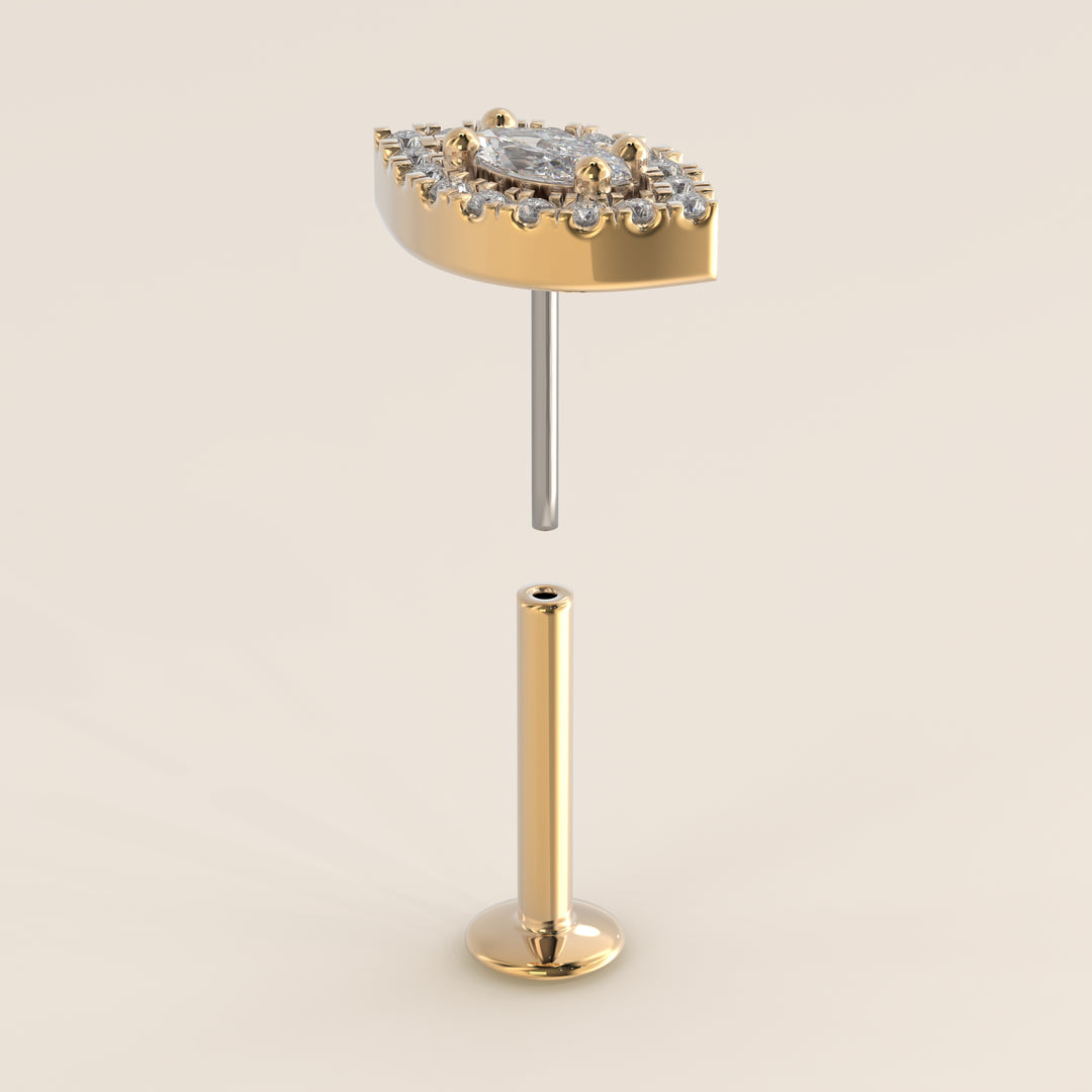 Aura Marquise Lab Grown Diamond Halo Piercing