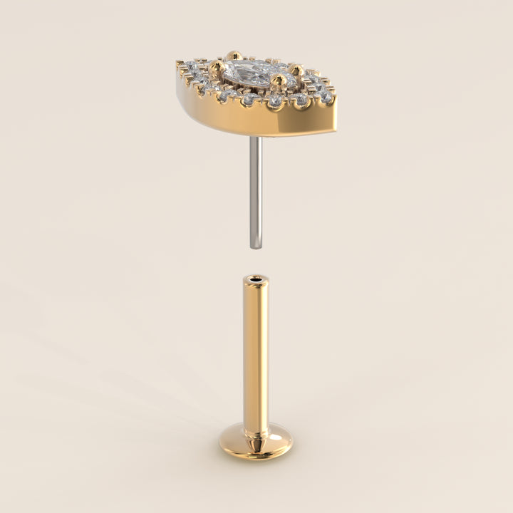 Aura Marquise Lab Grown Diamond Halo Piercing