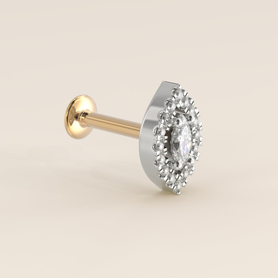 Aura Marquise Lab Grown Diamond Halo Piercing